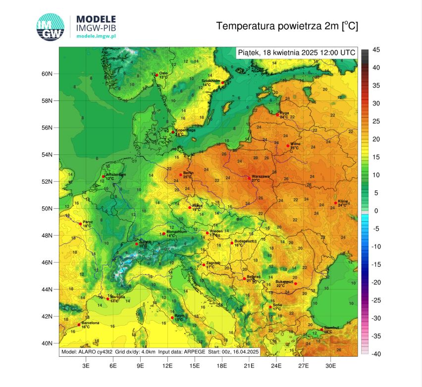 Prognoza pogody na piątek (18.04).