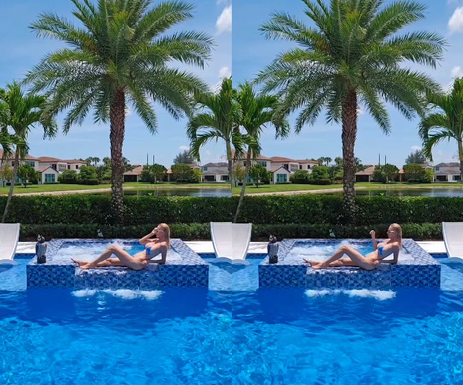 Aneta Glam w bikini nad basenem