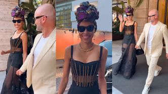 Odpicowani Omenaa Mensah i Rafał Brzoska ślą pozdrowienia z Rzymu. Wybrali się na pokaz Dolce & Gabbana. Światowo?