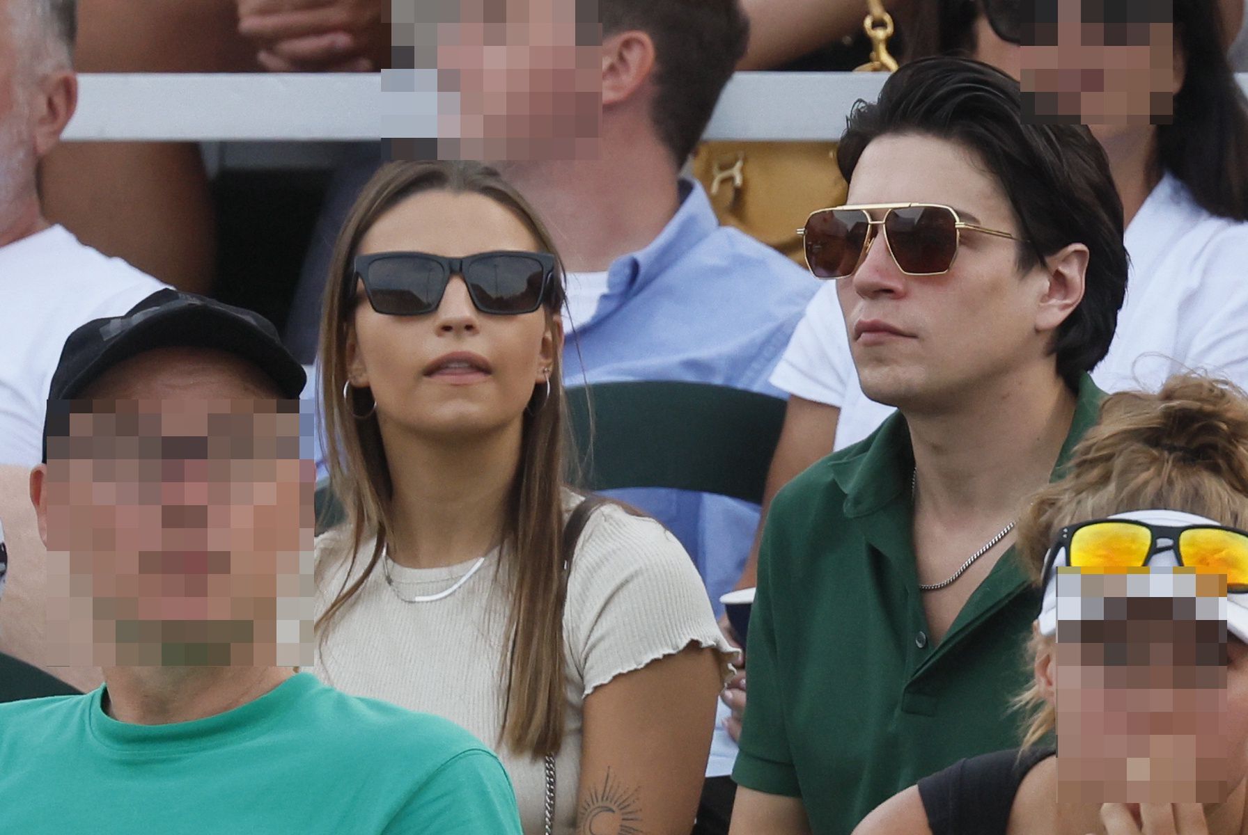 Julia Wieniawa i Nikodem Rozbicki na meczu Igi Świątek
