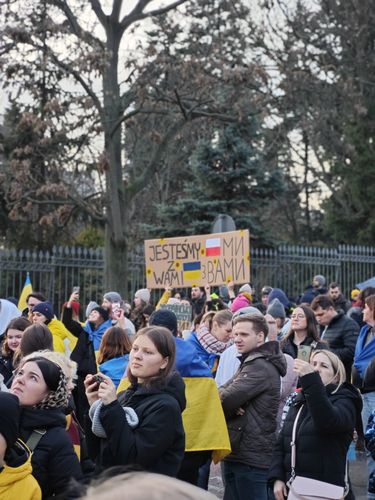 Protest przed ambasadą Rosji.