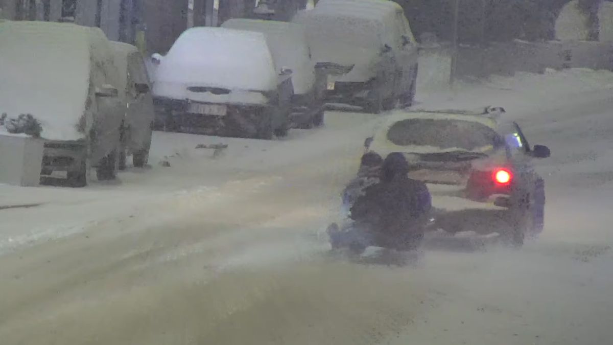 Kulig uwieczniły kamery monitoringu