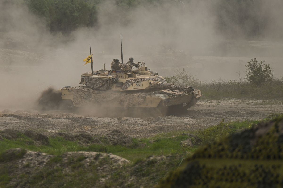 Czołg Abrams na manewrach w Polsce