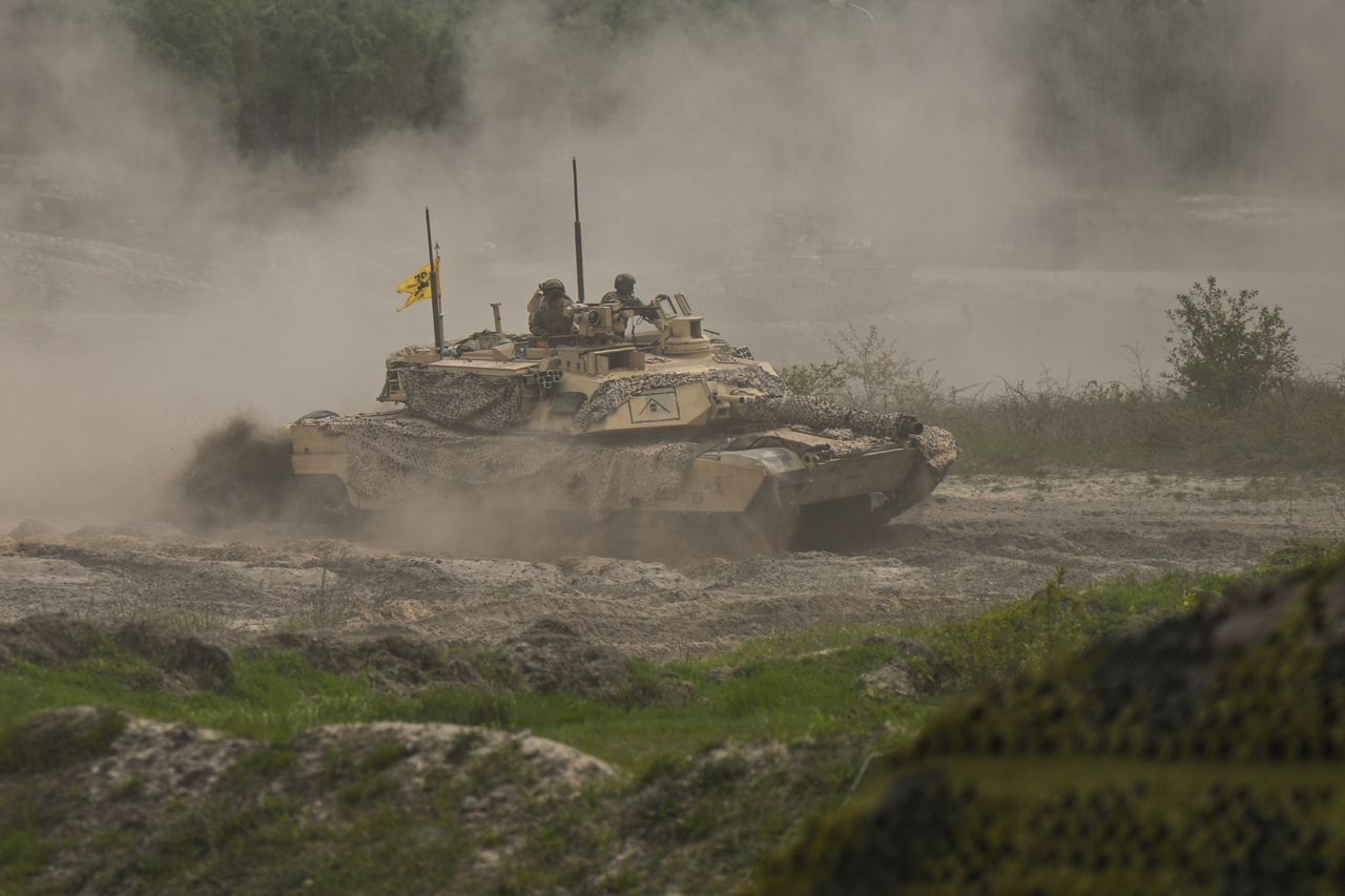 Abrams tank on manoeuvres in Poland