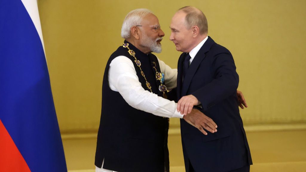 Narendra Modi oraz Władimir Putin
