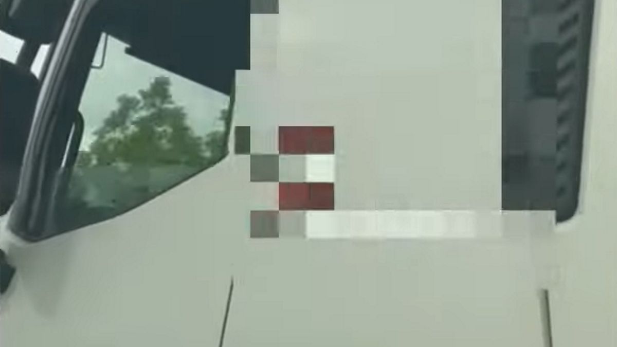 Kierowca ciężarówki został nagrany