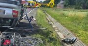 Kierowca audi zjechał na czołówkę z ciężarówką. 36-latek w ciężkim stanie zabrany do szpitala
