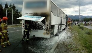 Pożar autokaru na Zakopiance. W środku 36 osób