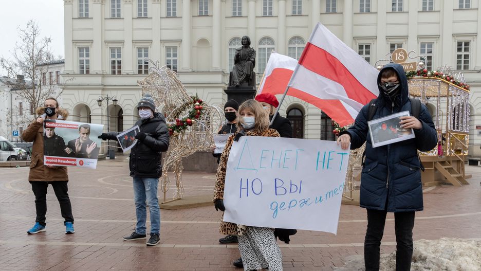Warszawa. Protest w obronie Aleksieja Nawalnego