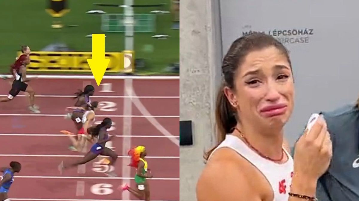 Twitter / Eurosport / TVP Sport / Na zdjęciu: ostatnie metry półfinałowego biegu / reakcja Swobody na awans do finału