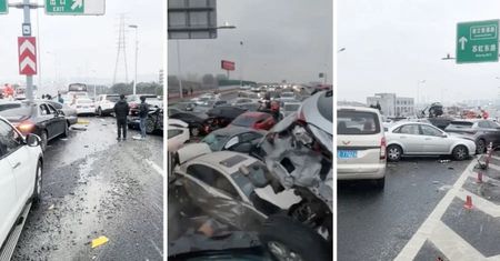 Atak zimy w Chinach i ponad 100 rozbitych aut. Cudem nikt nie zginął