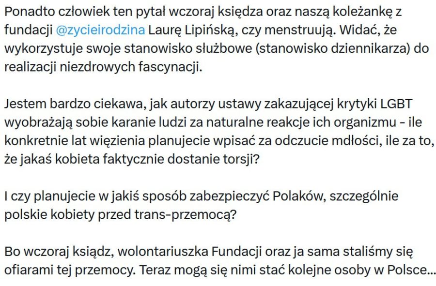 Kaja Godek obraża osoby transpłciowe w mediach społecznościowych