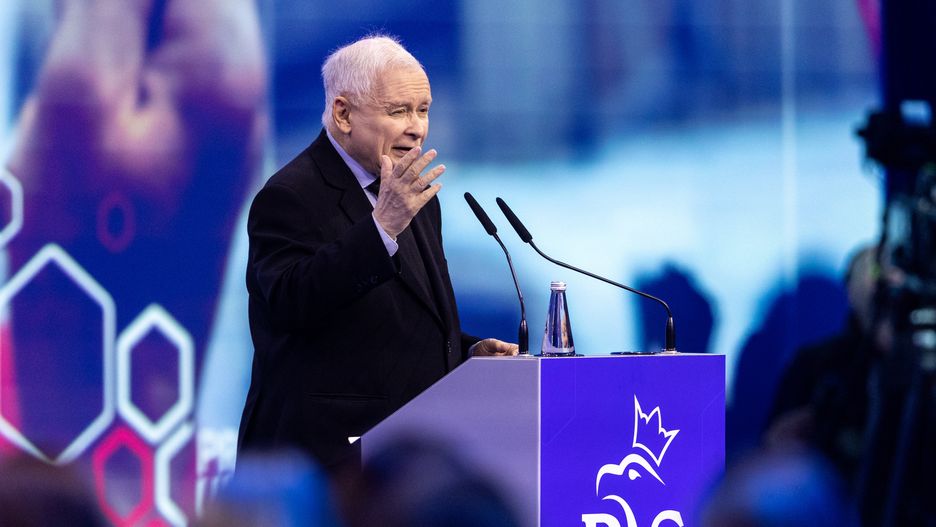Jaroslaw Kaczynski  leader of ruling party Law and Justice during program convention in Warsaw, Poland, on May 13, 2023
NO SALES POLAND (Photo by Andrzej Iwanczuk/NurPhoto via Getty Images)