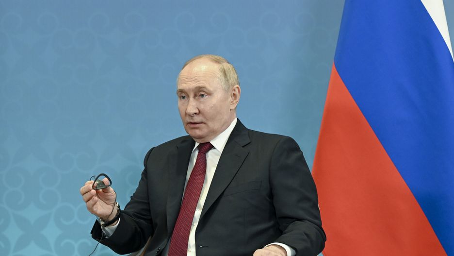 ASTANA, KAZAKHSTAN - JULY 3: Turkish President Recep Tayyip Erdogan (not seen) and Russian President Vladimir Putin attend Shanghai Cooperation Organization Summit in Astana, Kazakhstan on July 3, 2024. (Photo by Utku Ucrak/Anadolu via Getty Images)