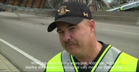 Most zawalił się na autostradę