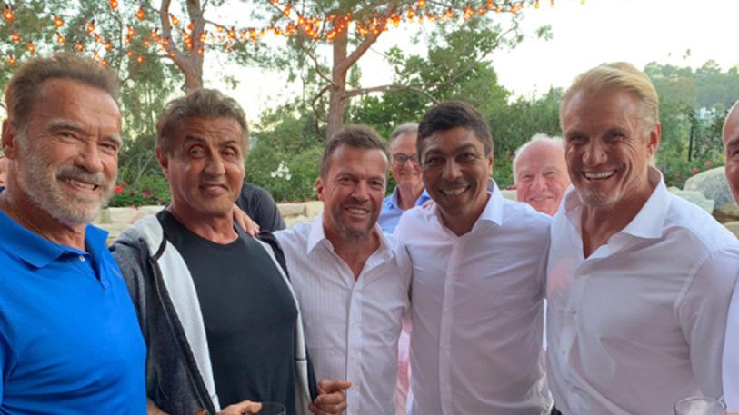 Na zdjęciu od lewej: Arnold Schwarzenegger, Sylvester Stallone, Lothar Matthaeus, Giovane Elber i Dolph Lundgren