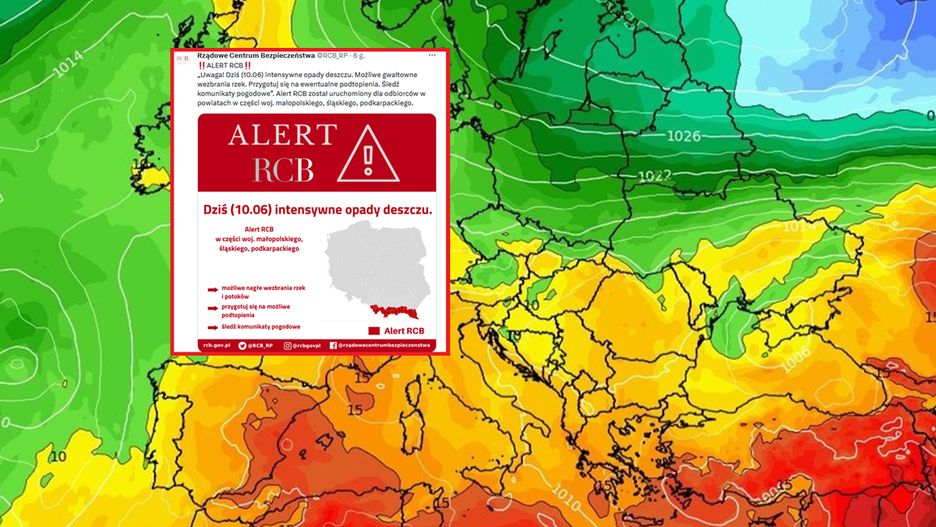 RCB i IMGW ostrzegają przed niebezpiecznymi zjawiskami pogodowymi