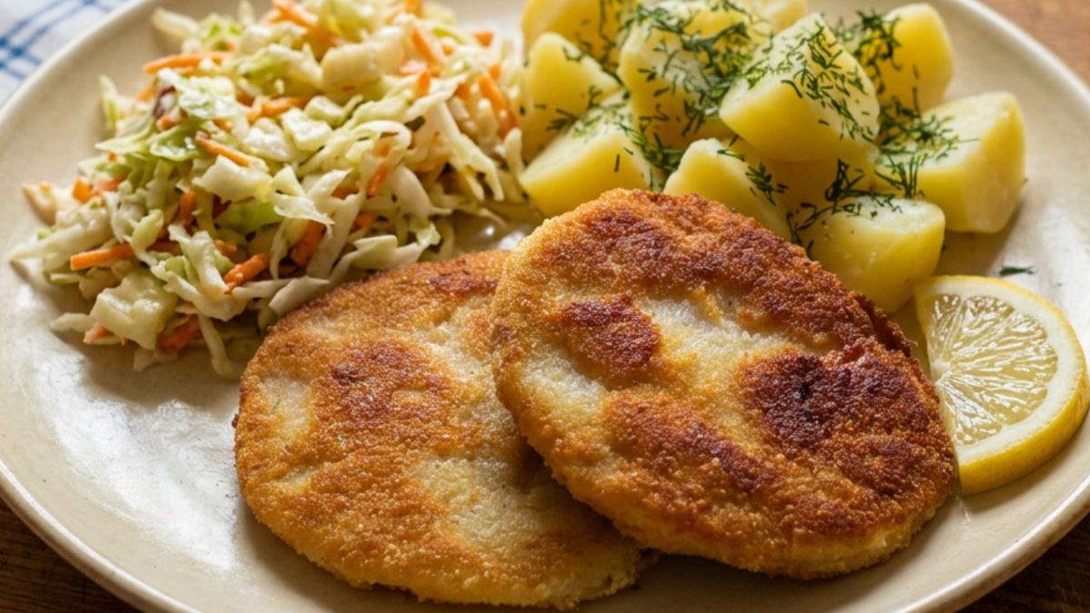 Kotlety z kalarepy podane z ziemniakami