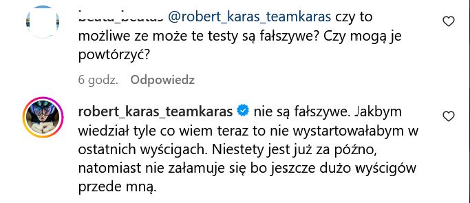 Robert Karaś tłumaczy się po aferze dopingowej