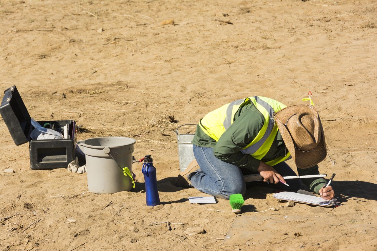 Archeolog podczas pracy