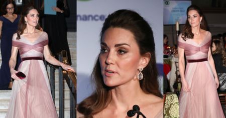 Księżna Kate niczym wróżka z bajki kroczy po schodach na charytatywnej gali (ZDJĘCIA)
