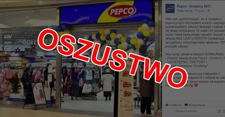 "Konkurs z okazji urodzin sieci Pepco". To kolejne oszustwo pod szyldem znanej marki na Facebooku