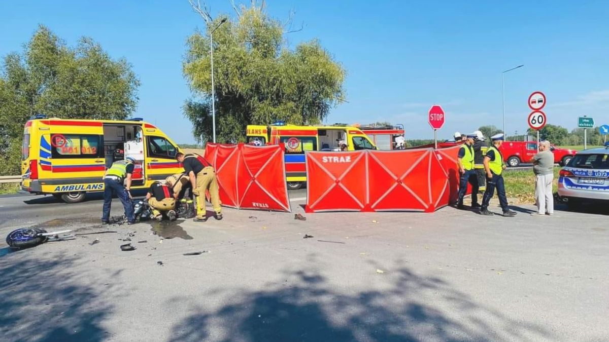 Wypadek na DK 15. Nie żyje 27-letni motocyklista