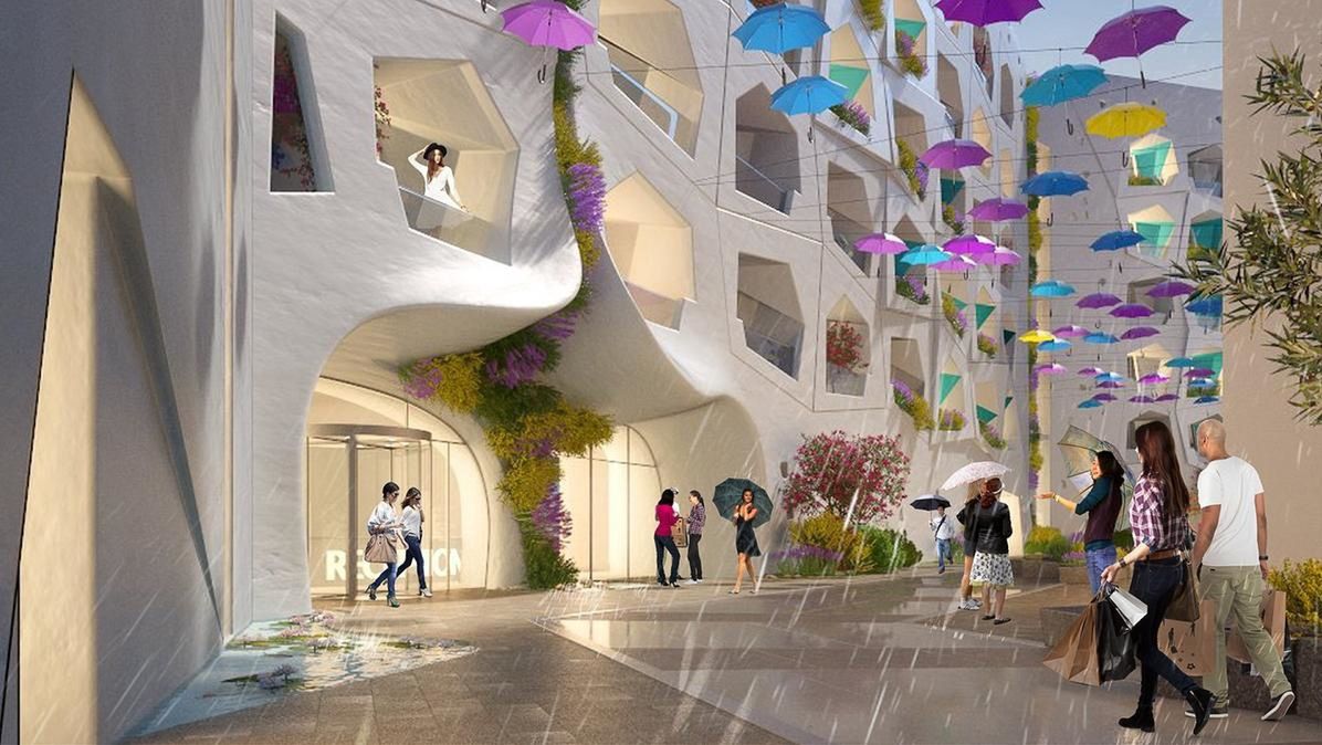 Raining Street w Dubaju - wizualizacja