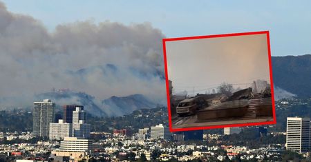 Apokaliptyczny krajobraz w Los Angeles. Dzielnica niemal doszczętnie spalona