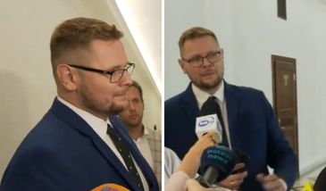 Woś wyraźnie zdenerwowany. Przerwał konferencje z dziennikarzami