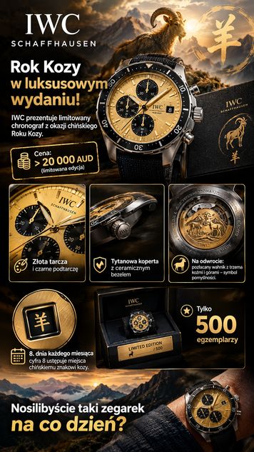Szwajcarski luksus na Rok Kozy. Niesamowite ukryte detale nowego IWC