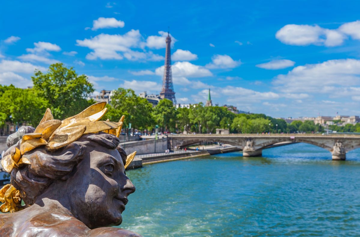 View of Paris from the Pont Alexandre III over the Seine