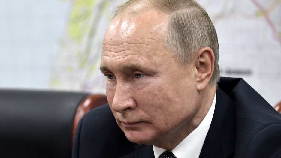 DAMASCUS, SYRIA - JANUARY 7, 2020: Russia's President Vladimir Putin during a meeting with Syria's President Bashar al-Assad at a command post for the Russian Armed Forces in Syria. Alexei Nikolsky/Russian Presidential Press and Information Office/TASS (Photo by Alexei Nikolsky\TASS via Getty Images)