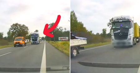 Kierowca ciężarówki przesadził. Wszystko nagrała kamera