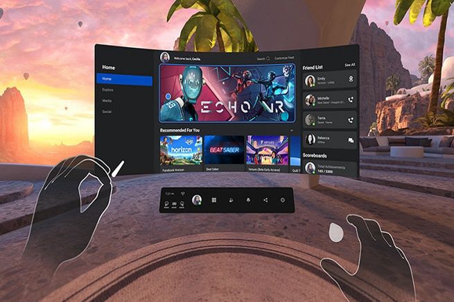 Interface Oculus Quest