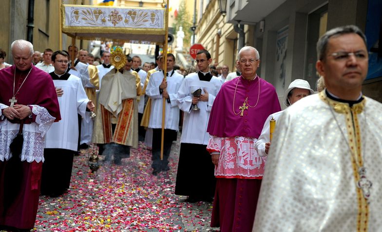 Mężczyzna-motyl na procesji. Jest decyzja prokuratury