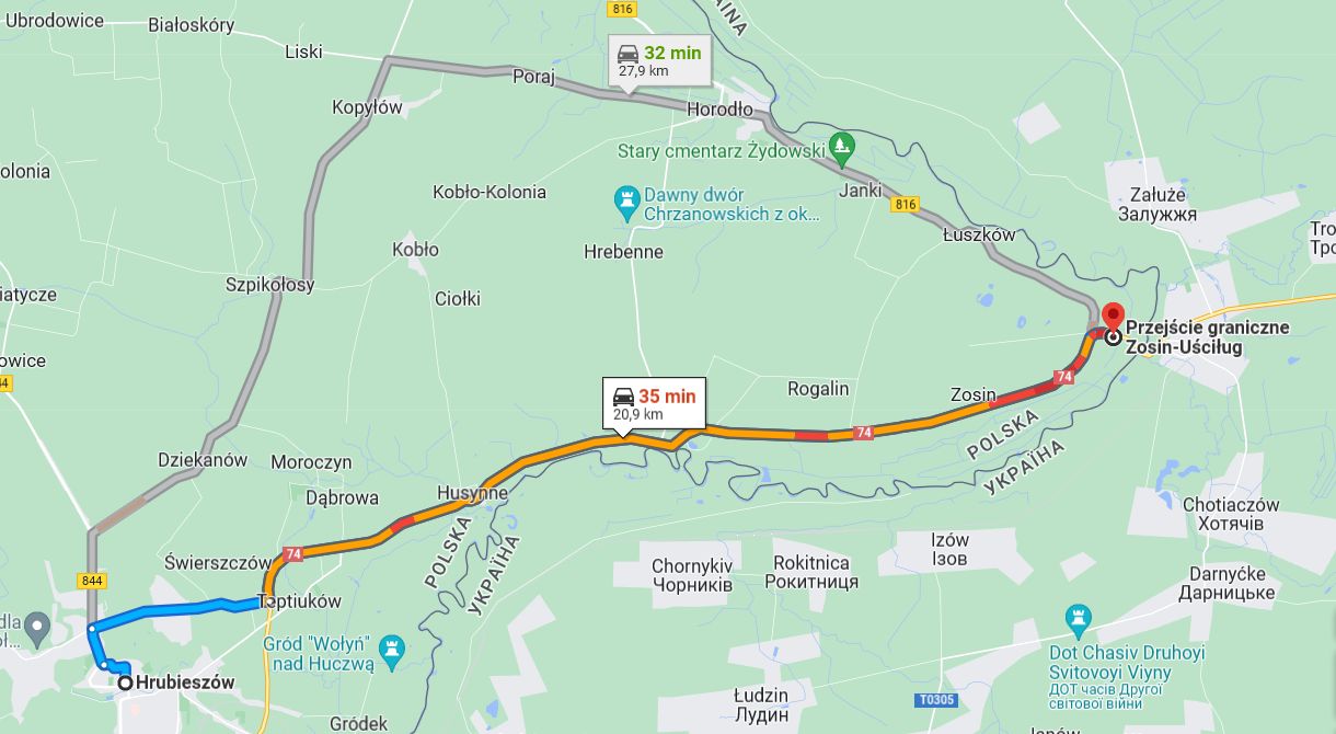 Trasa Hrubieszów - Zosin