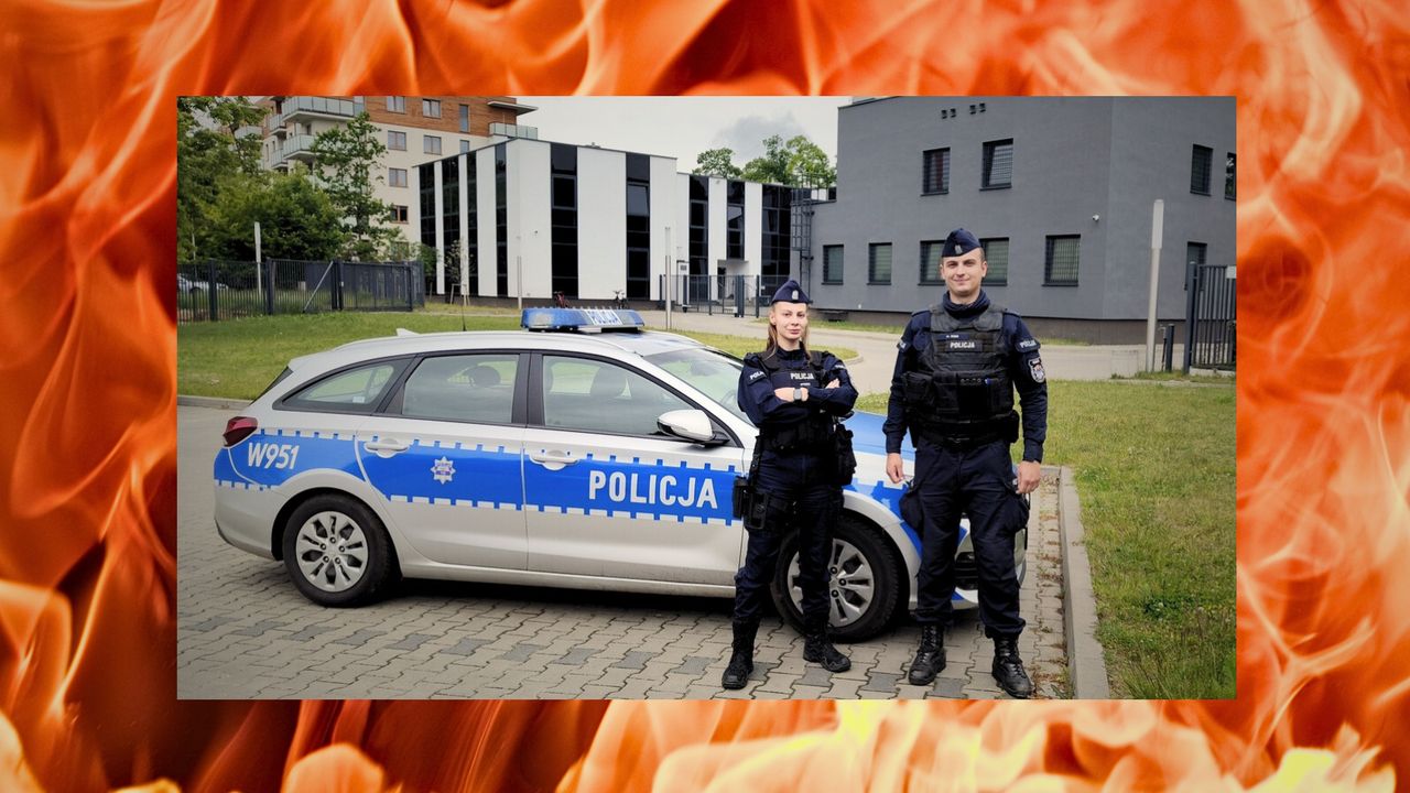 Policjanci z Wałcza wynieśli kobietę z płonącego mieszkania