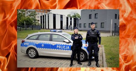 Policjanci z Wałcza wynieśli kobietę z płonącego mieszkania