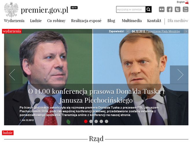 Spójrz na rząd z innej strony - nowy serwis premier.gov.pl
