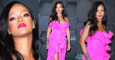 Neonowa Rihanna cieszy się z urodzin kosmetyków