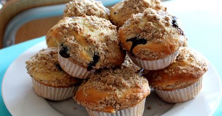 Muffinki jagodowe o niskiej zawartości tłuszczu
