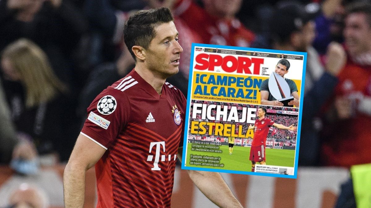 Robert Lewandowski, na małym zdjęciu: okładka poniedziałkowego 