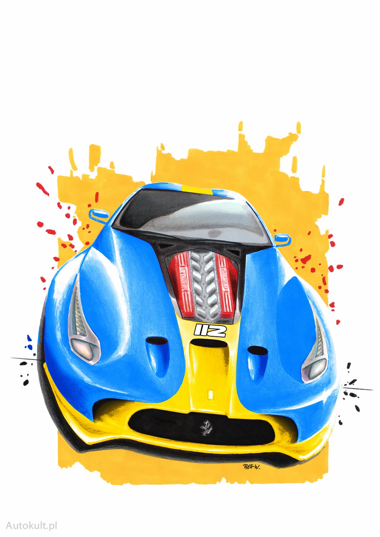 Nasza wizja współczesnej inkarnacji Ferrari 250 GTO (rys. Piotr Włodarczyk)