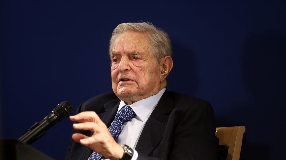 George Soros, billionaire and founder of Soros Fund Management LLC, speaks at an event on day three of the World Economic Forum (WEF) in Davos, Switzerland, on Thursday, Jan. 23, 2020. World leaders, influential executives, bankers and policy makers attend the 50th annual meeting of the World Economic Forum in Davos from Jan. 21 - 24. Photographer: Simon Dawson/Bloomberg via Getty Images