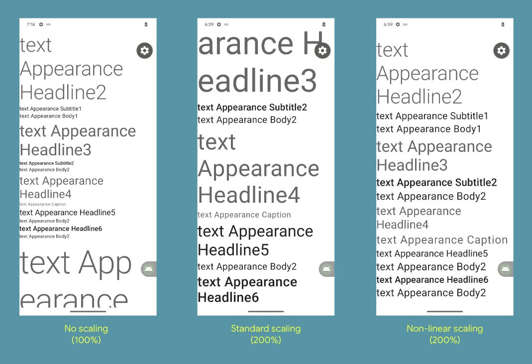 Nieliniowe skalowanie fontów w Androidzie 14