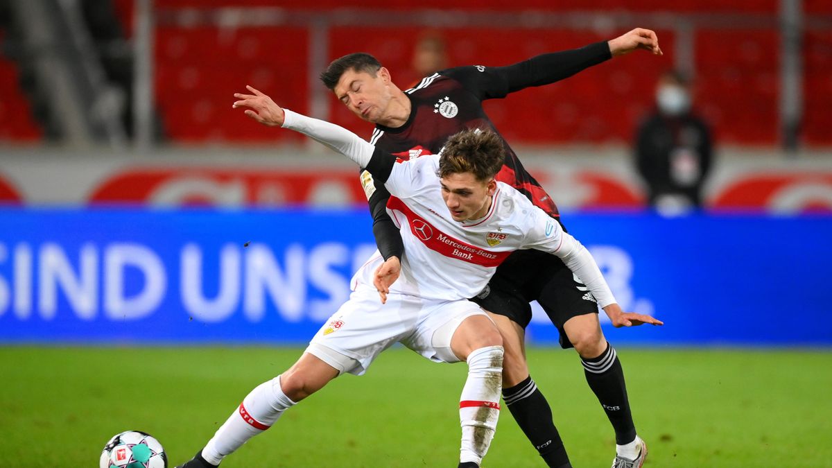 PAP/EPA / Matthias Hangst  / Na zdjęciu: Robert Lewandowski (z prawej)