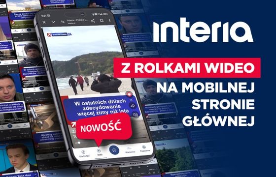 Interia z rolkami wideo na mobilnej stronie głównej