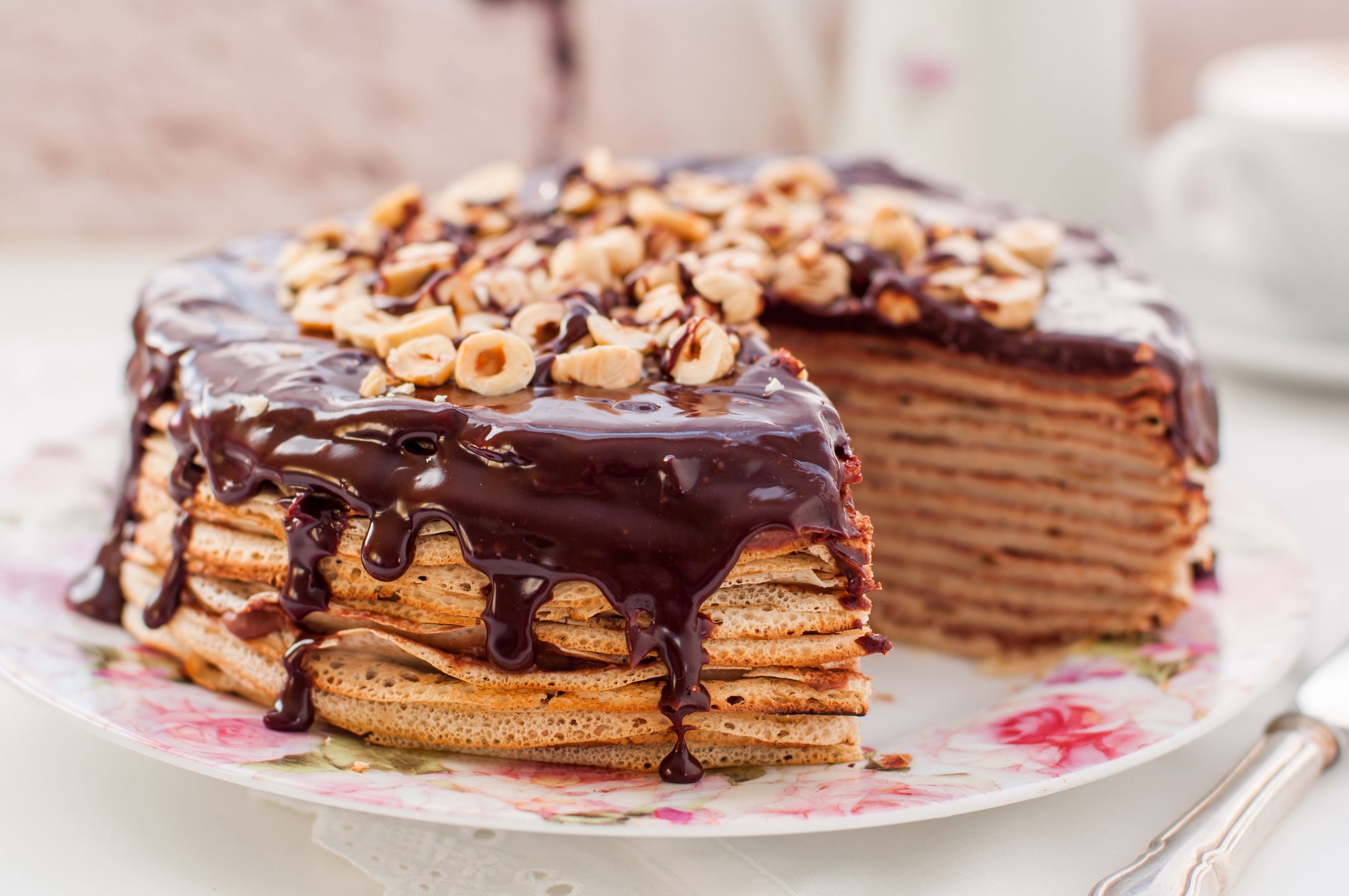 Chocolate and Hazelnut Crepe Cake, Maslenitsabreakfast, brown, cake, cappuccino, chocolate, coffee, cottage cheese, cream, cream cheese, creamy, crepe, cuisine, curd, custard, cut, delicious, dessert, festive, food, french, hazelnut, holiday, homemade, layer, layer cake, maslenitsa, meal, morning, mousse, nut, pancake, pastry, pie, piece, pile, plate, quark, round, russian, sauce, slice, stack, sweet, table, tasty, thin, topping, torte, traditional, white