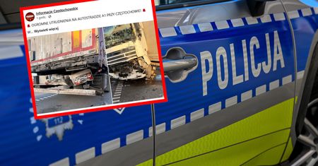 Poważny wypadek na A1. Ruch odbywał się pasem awaryjnym